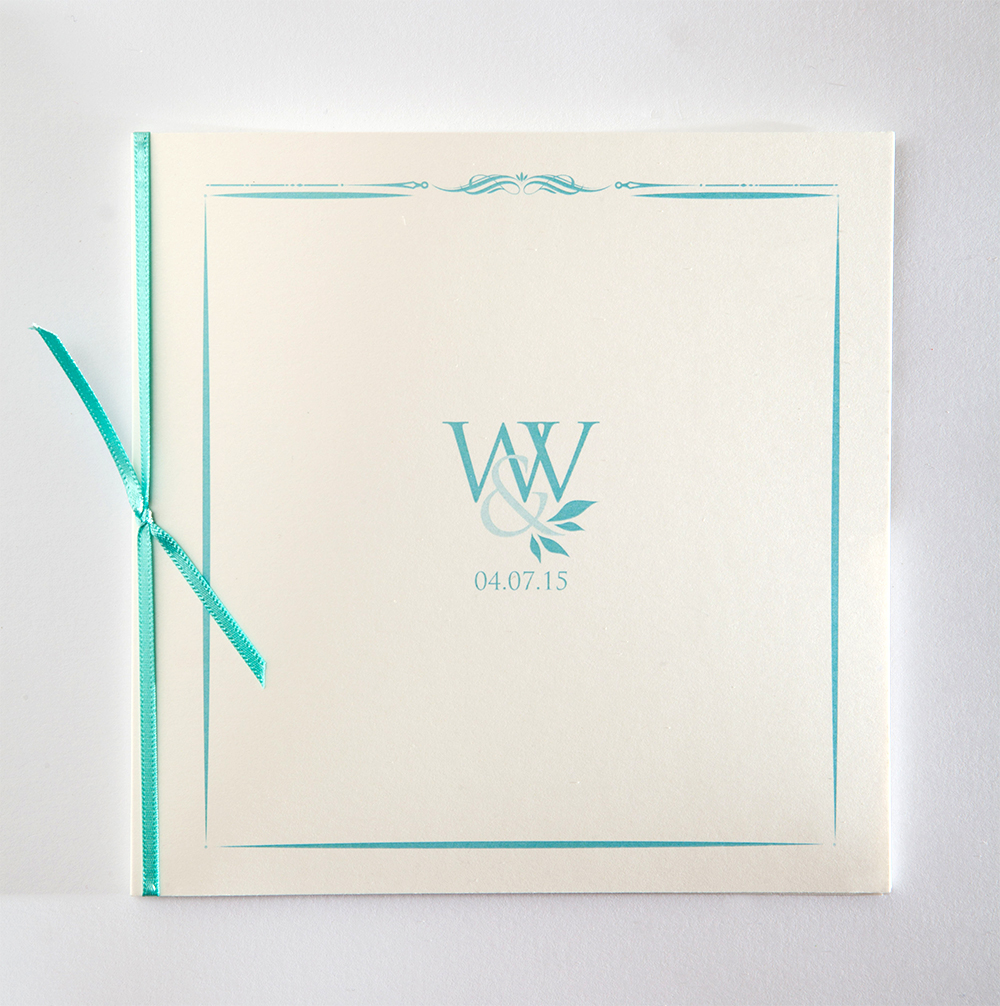 simple monogram wedding stationery